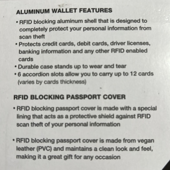 RFID BLOCKING-WALLET & PASSPORT COVER - Picture 4 of 6